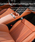Mini John Cooper Works Electric 2025 Car Seat Extender Cushion Leg Support Pad with ergonomic design in orange leather.