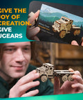 Military Truck 3D Puzzle Kit for Adults, wooden model truck kit in box and assembled by hand
