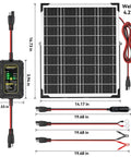 12V Solar Battery Charger Kit With MPPT Controller, 25W Waterproof Panel, Aluminum Trickle Charger For Cars, RVs, Boats