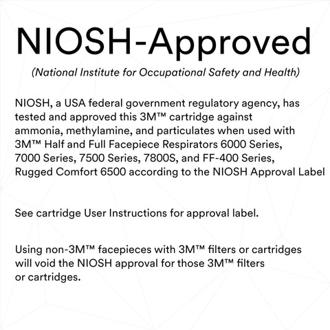 Premium Badass P100 Respirator Cartridges NIOSH Approved For Ammonia And Methylamine Defense Against All Oil And Non Oil Particulates With Standard Bayonet Mount Pair