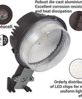 LED Barn Light With Dusk To Dawn Sensor And Motion Detection, 55W 7500LM 5000K Daylight Output, aluminum construction with LED details