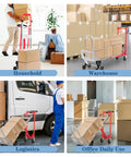 Heavy Duty Convertible Hand Truck For 1000 Lb Load, Aluminum And Steel Workhorse Dolly in household, warehouse, logistics, and office settings