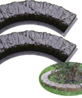 Two Piece Round Edge Concrete Molds For DIY Border Edging, ABS Plastic Log Edging Molds, Stone Look Border Molds