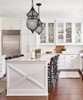 Kitchen with Black Globe Crystal Pendant Chandelier For Farmhouse Lighting 1 Light Dope Modern Rustic Ceiling Fixture