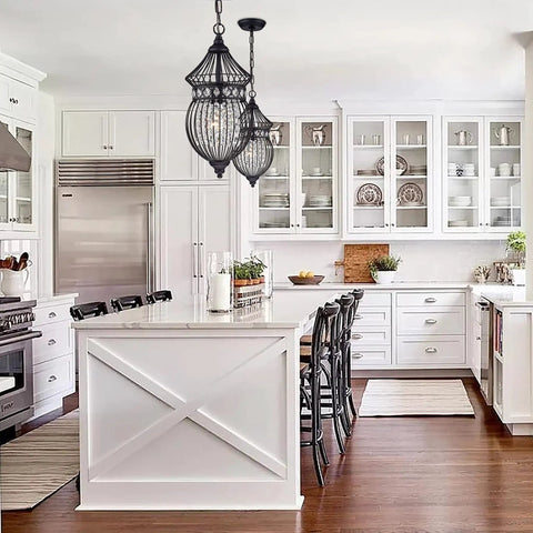Kitchen with Black Globe Crystal Pendant Chandelier For Farmhouse Lighting 1 Light Dope Modern Rustic Ceiling Fixture