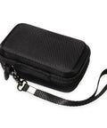 Ultra Tough Carrying Case For Apexforge Laser Measure Pro And Magic D50 Nano Bluetooth, compact black hardshell case with strap.