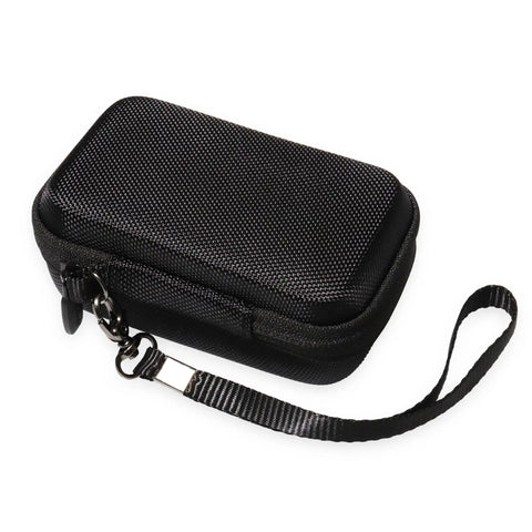 Ultra Tough Carrying Case For Apexforge Laser Measure Pro And Magic D50 Nano Bluetooth, compact black hardshell case with strap.