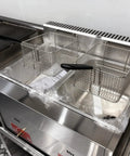 Kickstart Your Food Truck Trailer And Hot Dog Cart Venture With Commercial Mobile Kitchen Rig For Coffee Shop And Ice Cream Stand Business Hustle Dope Full Setup with stainless steel deep fryer and baskets.