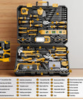 239 Piece Tool Kit For Home And Auto All Purpose DIY Set With Portable Tool Box Organizers And Storage Case open view