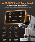 20 Bar Espresso Machine With Milk Frother For Rich Crema At Home, Lightning Fast 30 Second Preheat, 1350W High Pressure Coffee Maker
