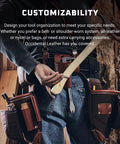 Stronghold Comfort Belt System X Large Black Work Belt With A 5 Inch Wide Overbelt For Superior Back Support in use with tools