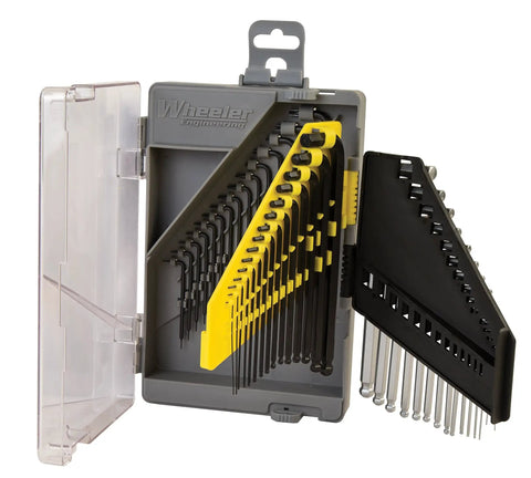 45 Piece SAE Metric Hex And Torx Key Set With Handy Storage Case shown open with keys visible