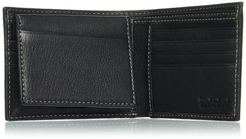 Open RFID Blocking Leather Wallet For Men With Removable ID Holder And Slim Design, showing 6 card slots and 2 billfold pockets