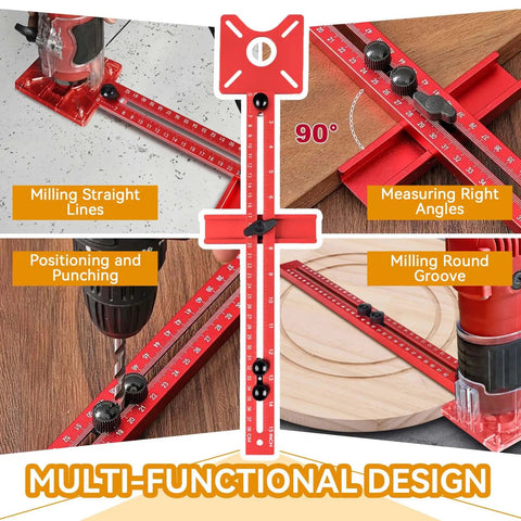Heavy Duty Aluminum 4 In 1 Router Milling Jig For Zero Hassle Grooves And Flawless Circle Cuts displaying multi-functional design features