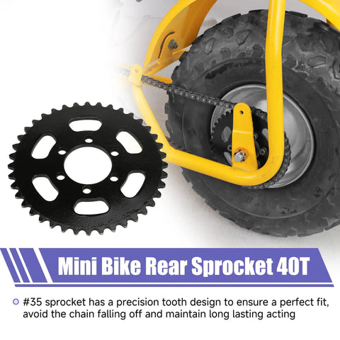 35 Chain Rear Sprocket 40 Tooth Compatible With Mini Bikes Coleman CT100U CC100X Baja Motorsports Doodle Bug DB30