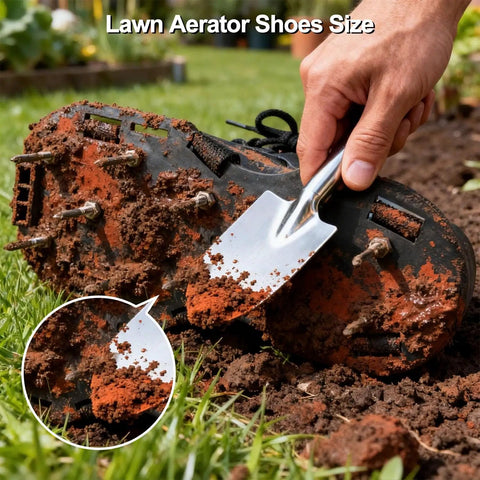 Heavy Duty Lawn Aerator Shoes With Stainless Steel Shovel For Easy Yard Work And Lawn Soil Aeration Universal Size Black