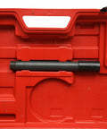 Pipe Threader Kit With Seven Dies Three Eighths To Two Inches in red carrying case, durable cast iron head visible