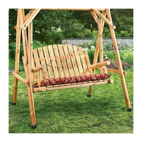 Threaded Swivel Base And Adjustable Table Leg Leveling Feet With Flexible Articulated Furniture Adjusters In M8 M10 And M12 Sizes For Rock Solid Table Stability on a wooden swing bench.