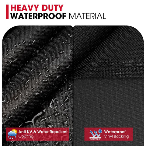 Close-up of heavy-duty waterproof material with anti-UV coating on 70 Inch Outdoor Grill Cover Heavy Duty Waterproof Protector For Gas Grills All Weather Fade Resistant Durable Barbecue Shield Fits Most 4 To 6 Burner Grills Up To 68 Inches Black