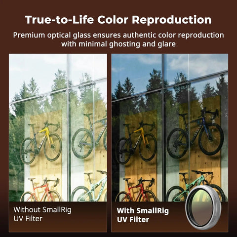 Comparison of window view with and without UV Filter for Fujifilm X100V and X100VI Cameras, highlighting color reproduction.