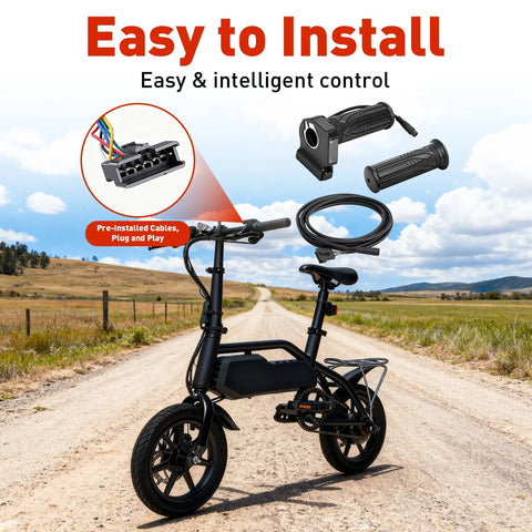 48V Electric Bike Throttle Grip With LCD Voltage Display And Cruise Control, Plug-N-Play Replacement Accelerator For Folding E-Bikes, 6-Pin Connector, Easy Install, Smooth Acceleration And Smart Battery Readout