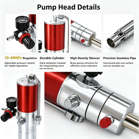 Pump head details of Top Notch 800W Cordless Electric Drum Pump For Oil Transfer with pressure gauge and durable materials.