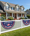 Patriotic 250th Birthday Bunting Flags Set For USA Fans Anniversary Fan Banner 1776 To 2026 Two By Four Feet Navy Blue Red White