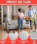 Image of No Sweat Heavy Duty Furniture Mover Sliders With Braked Swivel Wheels and 360 Degree Turn Anti Grip Footpads under a couch on smooth flooring.