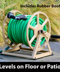 Heavy Duty Steel Hose Reel For Wall Or Floor Mount, Beefed Up To Hold 200 Feet Of Five Eighth Inch Hose, Weather Resistant Tan Finish
