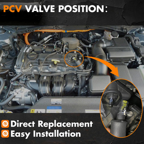 Swap-In Ready PCV Valve 26740-2G000 045-0404 For Hyundai Kia Genesis, highlighted in engine bay for easy installation.