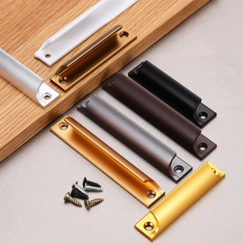 10 Pack 3.54 Inch Aluminum Alloy Drawer Pulls And Window Sash Lift Handles With Screws And Nail Free Adhesive Bronze Finish
