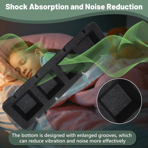 Rock Solid Rubber Mini Split Base Pad Set Of 2 For AC Condenser Leveling Feet with shock absorption and noise reduction grooves.