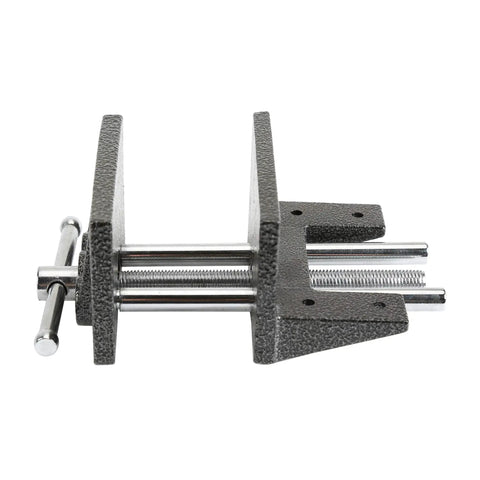 Heavy Duty Cast Iron Woodworker Vise, 6.5 Inch Bench Clamp, Powder Coated Grip Fixture, side view of the clamp.