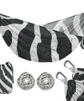 Zebra Inspired Camping Hammock With Tree Straps And Travel Bag Easy Setup No Knot Straps Ultra Thickened Durable 500 Pound Capacity