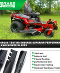 Timecutter 50 Inch Mower Blades Replacement For Toro Timecutter Zero Turn Mowers 50 Deck High Lift Durable Edge For Clean Cut And Long Lasting Performance Compatible With 110683703 115505903 112975903 on display with testing features.