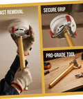 Ladder Free Smoke Sensor Removal Tool With 11 Point Eight Inch Extended Reach Stick for high ceiling detectors being used.