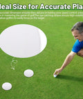 Man using 6 Piece Golf Putting Target Circles Set For Indoor And Outdoor Practice Waterproof PVC Leather Hole Cup Putt Disks