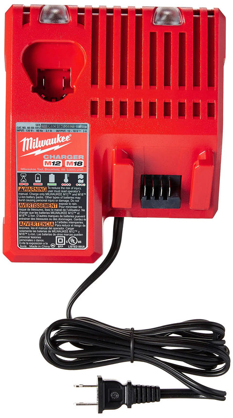 Red Lithium XC 5.0Ah Battery Pack Set Two Batteries And Multi Voltage M12 And M18 Charger Kit For Power Tools Fuel Gauge REDLINK.