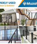Vinyl Coated Wire Rope For Cable Railing One Eighth Inch To Three Sixteenths Inch 150 Foot Length Black 316 Stainless Seven By Seven Strands Indoor Outdoor Use Built For Seaside Damp Areas Rugged Coastline Ready shown in various indoor and outdoor settings