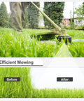 Efficient mowing with Three Pack AF-100 Weed Eater String Replacement Line For Black Decker Trimmers, before and after results