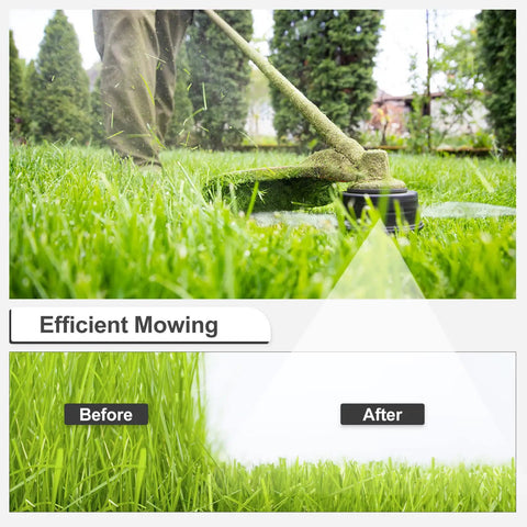 Efficient mowing with Three Pack AF-100 Weed Eater String Replacement Line For Black Decker Trimmers, before and after results
