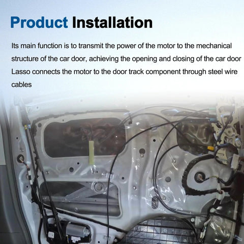 Power Sliding Door Cable Assembly Sub-Assembly For Toyota Sienna 2011-2020 Left Driver Side Direct Fit Easy Install Replacement 85016-08011 85016-08010 Restores Smooth Open Close Operation And Long-Term Durability installation view showing internal mechanism