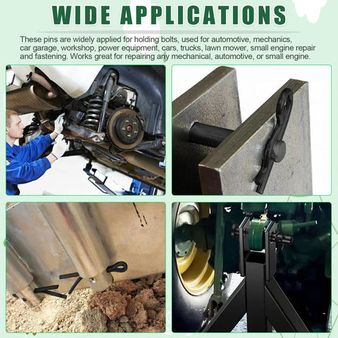 Black Stainless Steel Cotter Pin Kit with 100 Pieces used in automotive and mechanical applications
