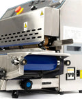 Heavy Duty Continuous Band Sealer With Built In Inkjet Printer Automatic Horizontal Bag Sealer For PVC And Mylar Packaging 0.39 Inch Seal Width 0-16 M/min 0-572 F Industrial Grade showcasing stainless steel body and control panel