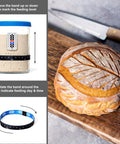 40oz Wide Mouth Sourdough Starter Jar Kit With Marked Feeding Band, Scraper, Cloth Cover, And Silicone Lid Base For Easy Feeding