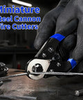 Kickass Heavy Duty Cable Cutter For 3/16 Inch Aluminum And Copper Wire Rope gripped by gloved hand, cutting wire with clean precision.