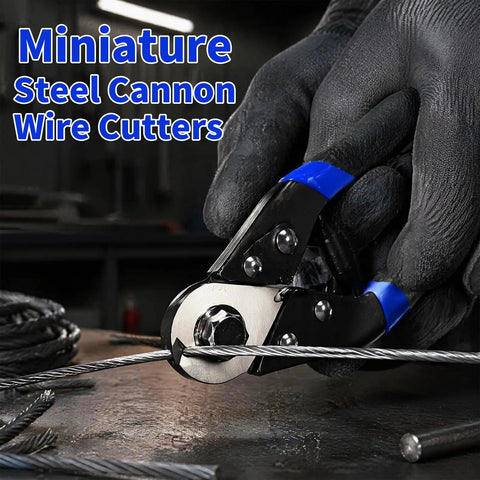 Kickass Heavy Duty Cable Cutter For 3/16 Inch Aluminum And Copper Wire Rope gripped by gloved hand, cutting wire with clean precision.