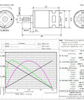 Technical diagram of Two Pack High Speed 24V DC Motor Upgrade for Kids Ride On Cars With 10 Tooth Gear 25000 RPM Replacement Drive Engine