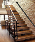 Rock Solid Eight Point Two Foot Modern Wrought Iron Grab Rail With Heavy Duty Wall Mount Brackets Smooth White Finish Kickass Strength For Indoor Outdoor Stairs Decks And Porches by a stylish staircase