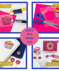 Clear Shrink Plastic Craft Sheets 8.5 X 11 Inches 50 Pack Premium Transparent Film for creating custom cupcake charms.